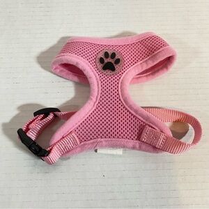 Pink Dog Harness with Paw Print